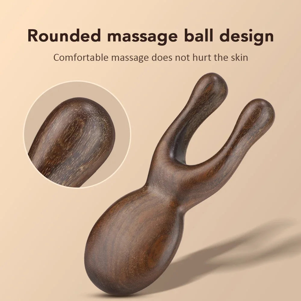 Wooden Gua Sha Facial Tools Head Massager Sandalwood Wood Massage Tool for Face Nose Eye Wood Massage Acupressur Tools