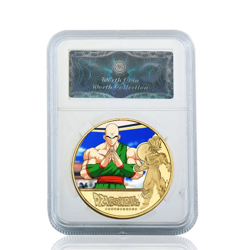 Dragon Ball Gold Plated Gold Coin Son Goku Vegeta Commemorative Coins Children Classic Anime Peripherals Collection Toy Souvenir
