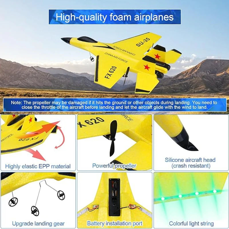 RC Foam Aircraft SU-35 Plane 2.4G Radio Control Glider Remote Control Fighter Plane Glider Airplane Foam Boys Toys for Children