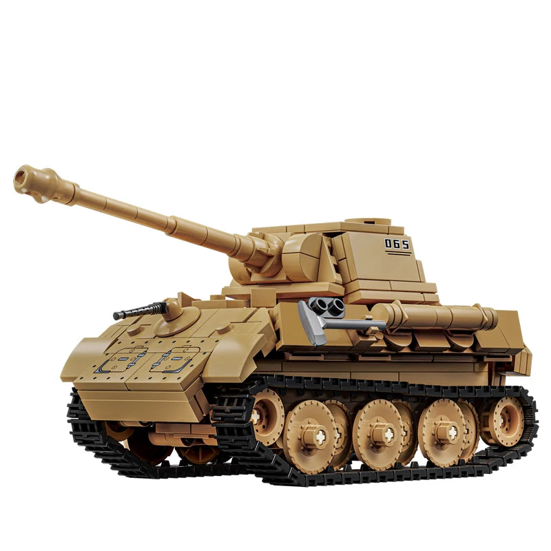 World War 2 WW2 Army Military Soldiers SWAT Half Tracked Armor Vehicle Trailer Assemble Building Blocks Bricks Children's Toys