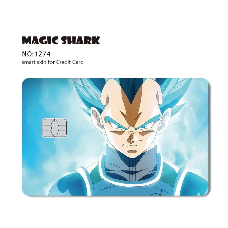100% New Anime Goku Vegeta Super Saiyan 3M Front Film Skin Sticker Cover for Debit Credit Card