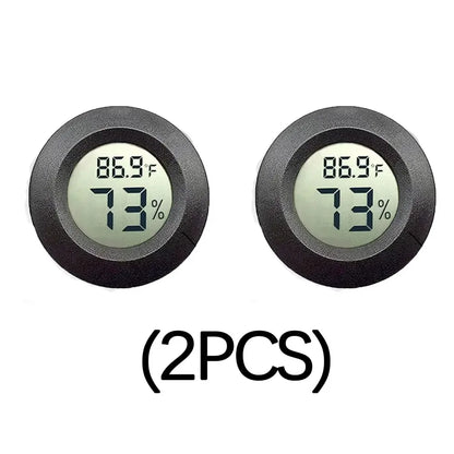 Round Digital LCD Thermometer For Car Indoor Room Cigar Wine Cabinet Digital Temperature Humidity Meter Pet  Acrylic Box