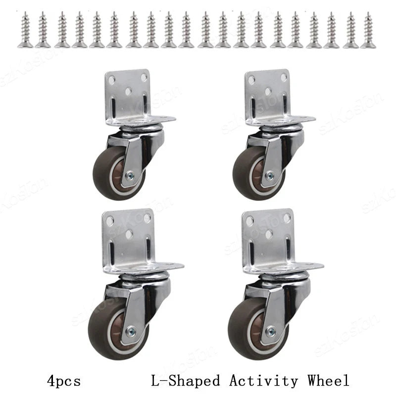 4pcs/lot Universal Fixed Swivel Casters for Table Chair Sofa With/Without Brake Heavy Duty Furniture Castor Silent Trolley Wheel