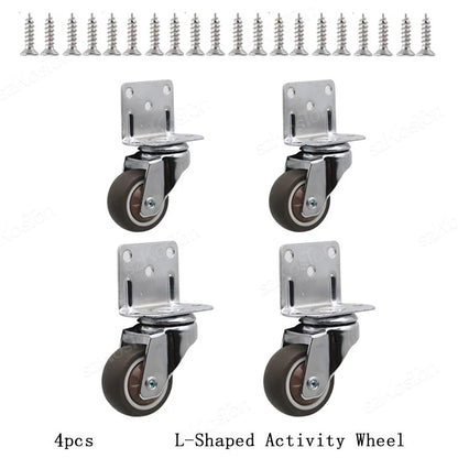 4pcs Universal Swivel Casters Heavy Duty Furniture Wheel Castor Silent Trolley Wheels for Table Chair Sofa with Safety Brake