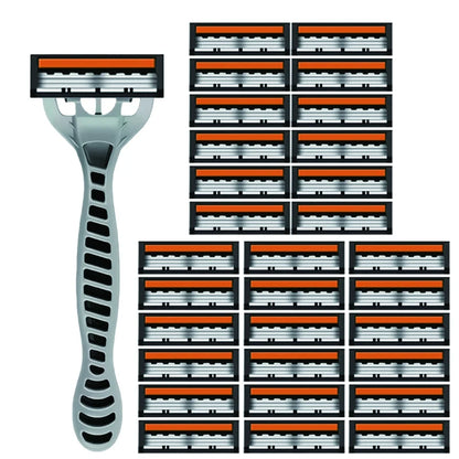 3-Layers Stainless Steel Blade Men Women Manual Safety Razor Hair Removal Shaving Replaceable Shaver Head