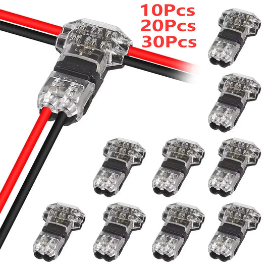 10PCS Wire Connectors Low Voltage Wire Connectors Solid Connection,T Tap Wire Connectors, T Type 2 Pins Wire Splice Connectors