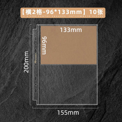 SINGBA 10pcs Clear Sheets Sleeve Acid free-No CPP loose-leaf Pages for A5/A4 Binder 4/ 9grid Pocket 3inch Photocard Protector