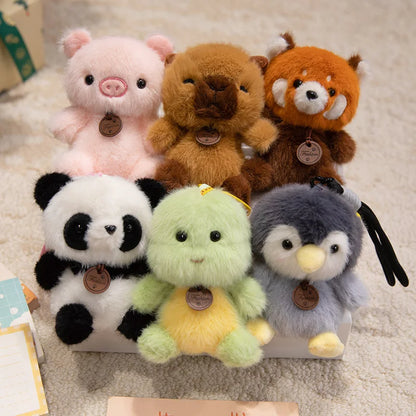 12 Styles Aroma Cartoon Animal Plush Pendants Fox Panda Sloth Piggy Dinosaur Toys Cute Keychain Pendant Bags Decor Car Interior
