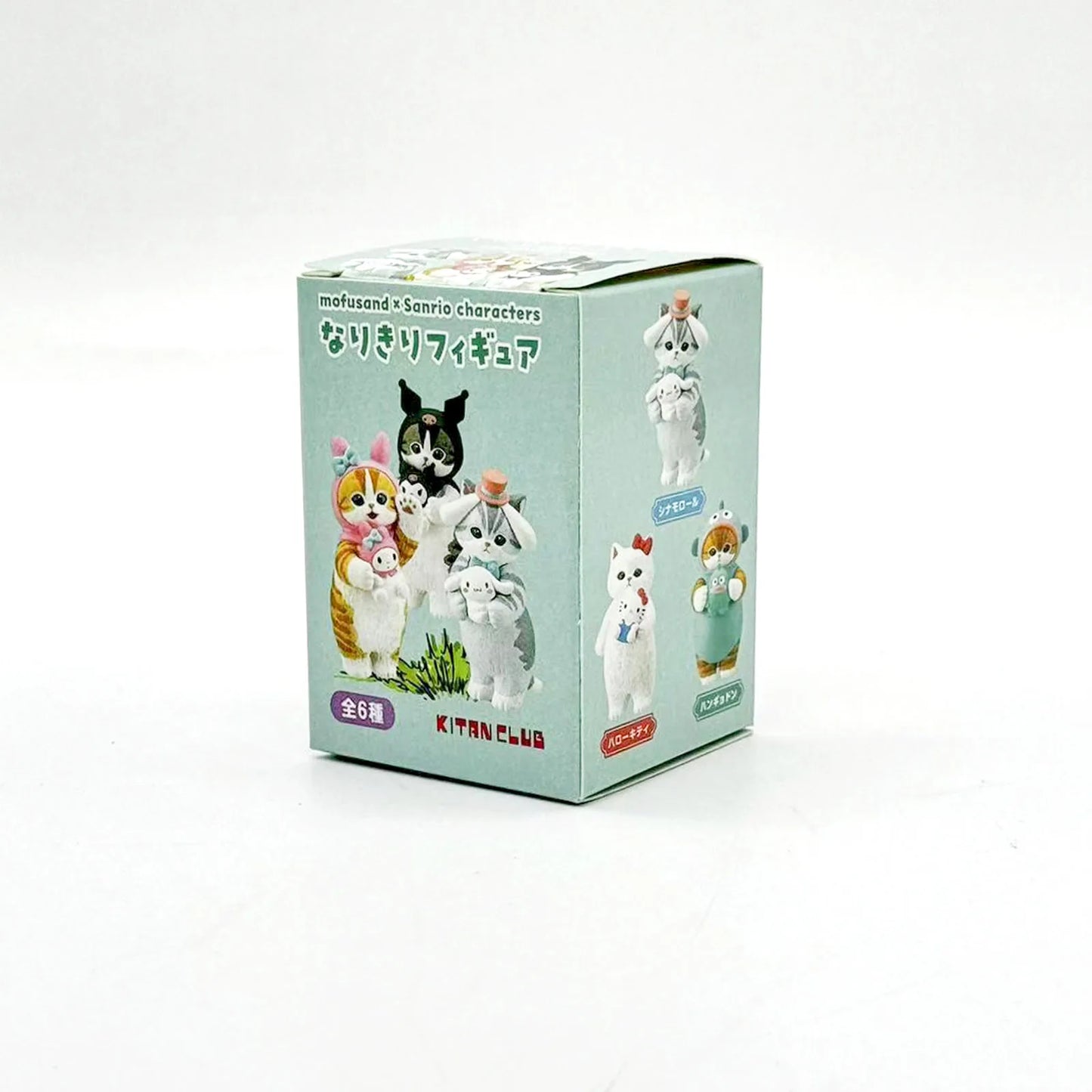 Mofusand Cats Wearing Sanrio Characters Clothes Holding Dolls Cute Figure Blind Box My Melody Kuromi Cinnomoroll Hello Kitty