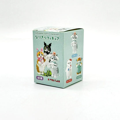 Mofusand Cats Wearing Sanrio Characters Clothes Holding Dolls Cute Figure Blind Box My Melody Kuromi Cinnomoroll Hello Kitty