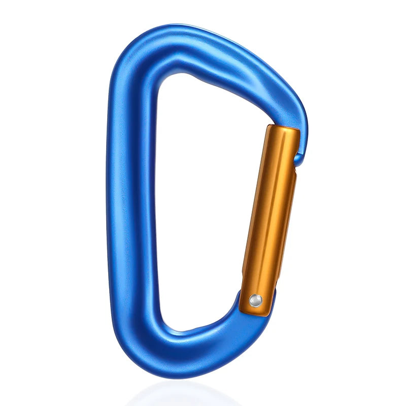 CLIWIZ 12KN Professional D-Shaped Aluminum Carabiner Key Hooks Lip Camping Keyring Snap Hook Outdoor Hiking Tool