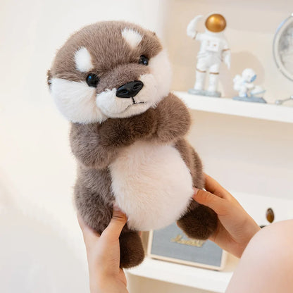 Hugging Otter Plush Toys Fluffy Cozy Magnetic Animal Doll Cute Well-behaved Baby Otter Doll Funny Children Toys Nice Gift