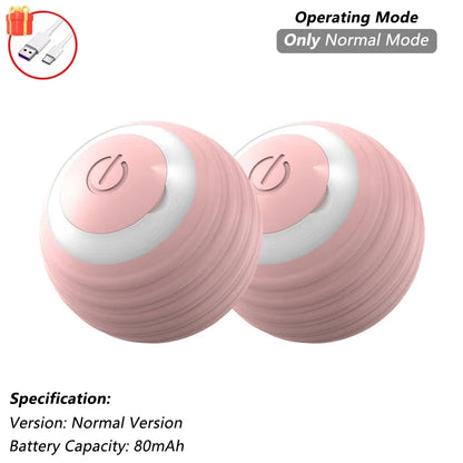 Dog Cat Interactive Ball Toy Automatic Rolling Ball Faux Tail Rechargeable Smart Pet Electric Toy Dog Cat Training Imitate Mouse
