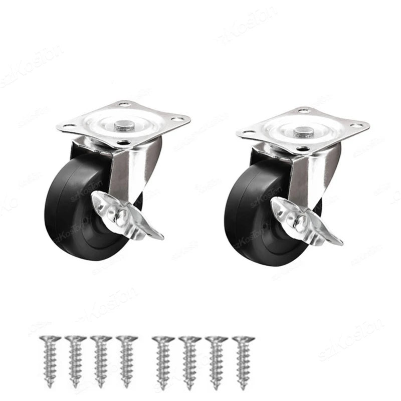 8/4/2Pcs 1/1.25/1.5/2inch PVC Furniture Caster Wear Resistant Mute Universal Heavy Trolley Wheels 360 Degrees Swivel Castor