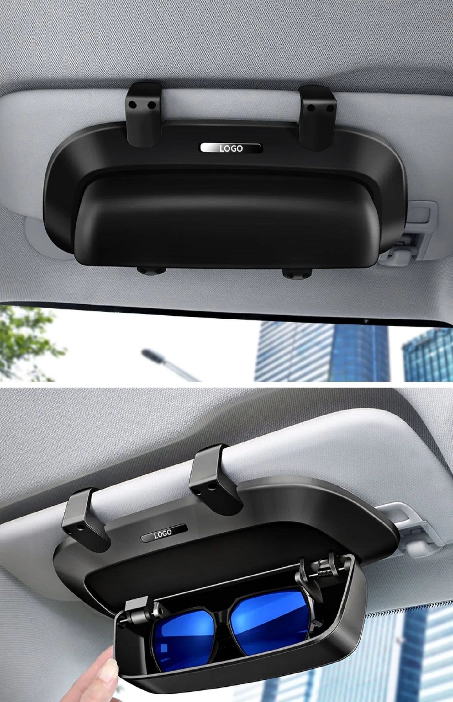 Car glasses case, sun visor, multifunctional car sunglasses holder, in-car glasses clip, modified storage box