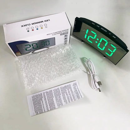 Latest Digital Clock LED Alarm Clock Bedroom Electronic Desktop Clock With Temperature Display Adjustable Brightness 12/24 Hours