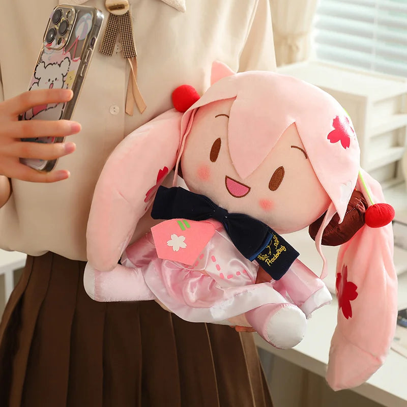 32cm Cute Hatsune Miku Plush Toy Kawaii Anime Miku With Bow High Quality Plushies Home Decor Soothing Plushie Birthday Gift Girl