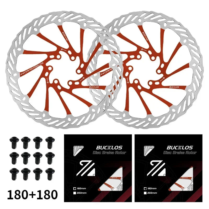 BUCKLOS Ultralight MTB Bike Hydraulic Disc Brake Rotor 160/180/203mm Mountain Road Racing Bicycle Brake Disc with 6 Free Bolts