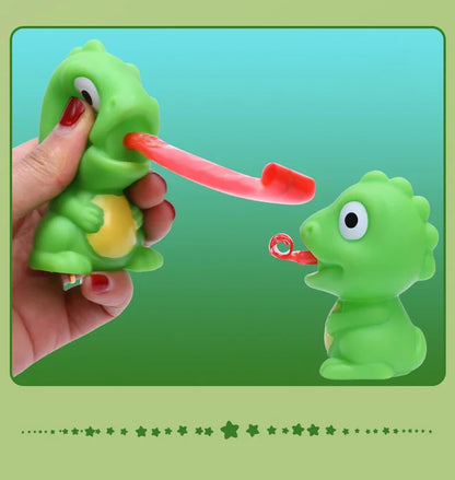 Fidget Decompression pinch toy Creative Frog Dinosaur Sticking Tongue Out Relieve Stress Children Fun Squeeze Interactive Toys