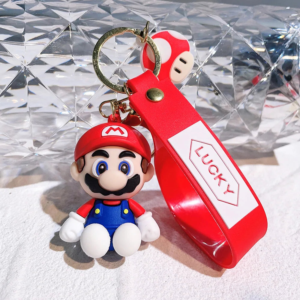 19 Styles Anime Keychain Mario Bros Luigi Toad Bowser Action Figure Model PVC Cartoon Bag Doll Pendant Toys Gift