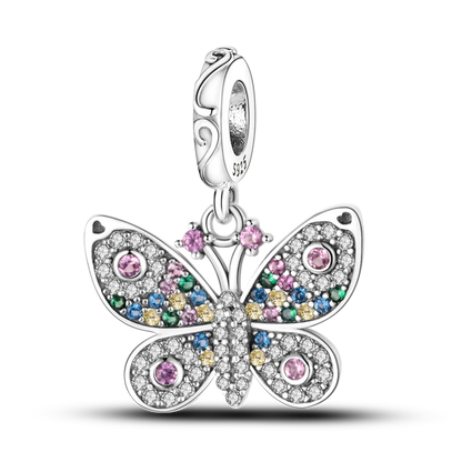 2026 Hot Sale Charms Bead 925 Sterling Silver Pink Butterfly Luminous Firefly Dangle Fit Bangle Bracelet Necklace DIY Jewelry