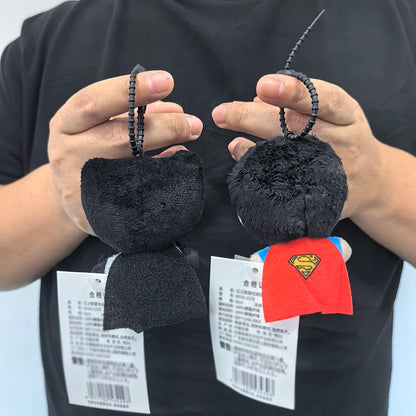 9cm Batman Superman Plush Keychain DC Justice League 9cm Harley Quinn Joker Cute Cartoon Movie Dolls Creative Christmas Gifts