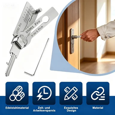 2-in-1 Stainless Steel Master Key Decoder Master Key Decoder S001 PRO for Access Doors and Various Shapes Lock Picks Kits