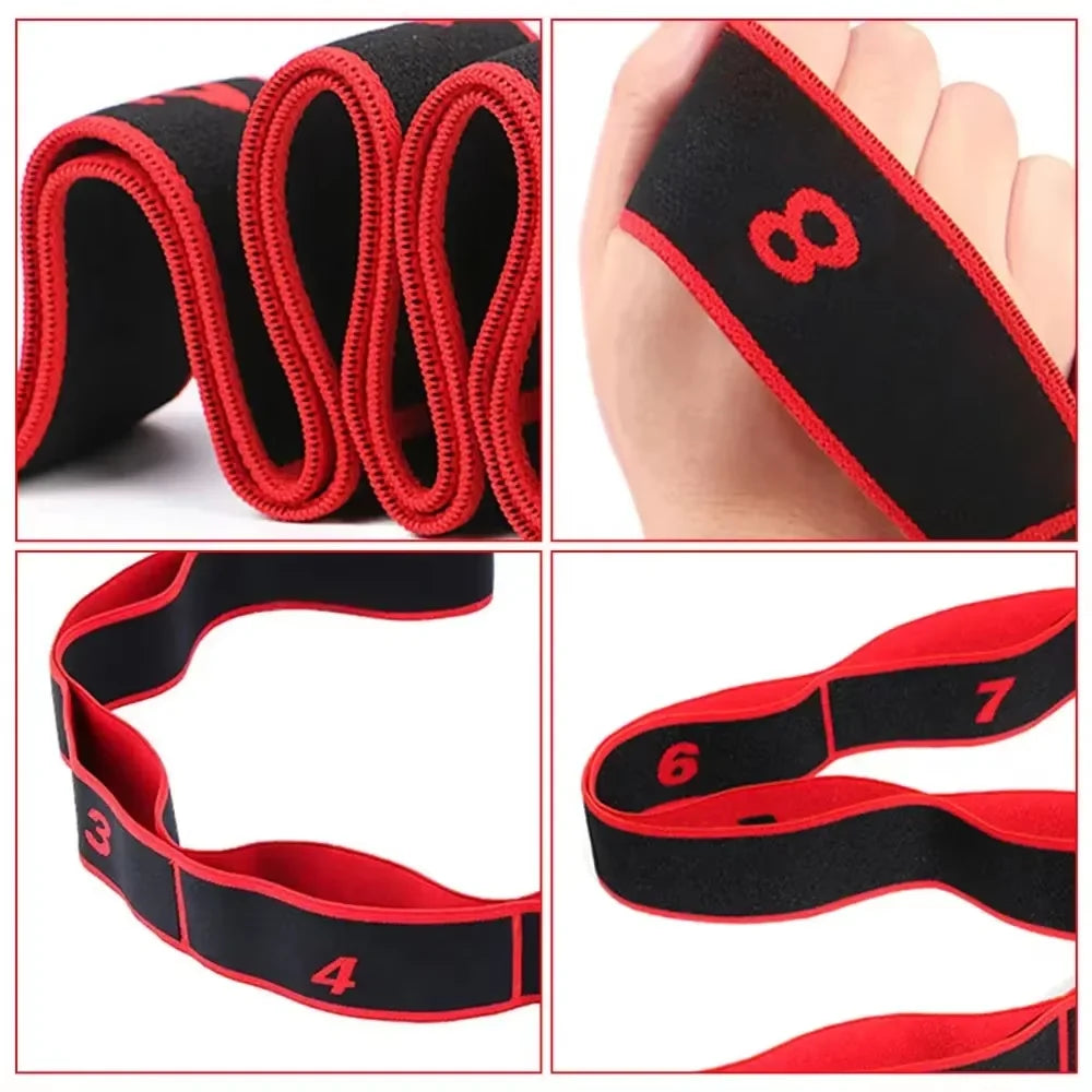 8 Section Style Dance Yoga Stretching Belt Pilates Fitness Tension Digital Elasticity Latin Elastic Stretch Resistance Band