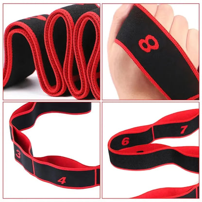 8 Section Style Dance Yoga Stretching Belt Pilates Fitness Tension Digital Elasticity Latin Elastic Stretch Resistance Band