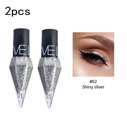 Diamond Sparkling Liquid Eyeliner Pearlescent color development quick dry waterproof not easily smudging liquid eyeliner