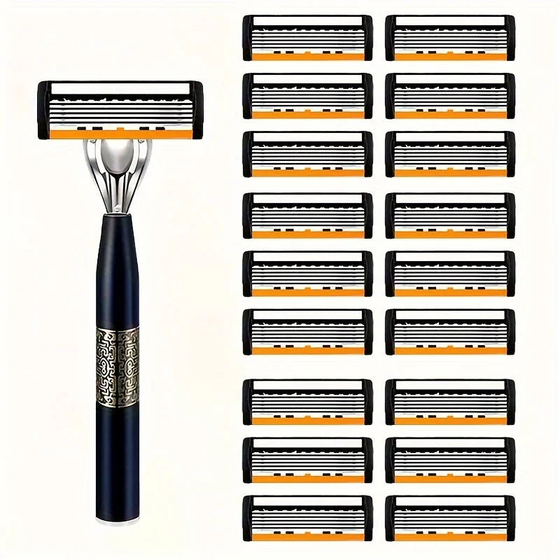 Razor Classic 6 Layer Safety Razor for Mens Shaving&Womens Hair Removal Shaving Blades Manual Shaver