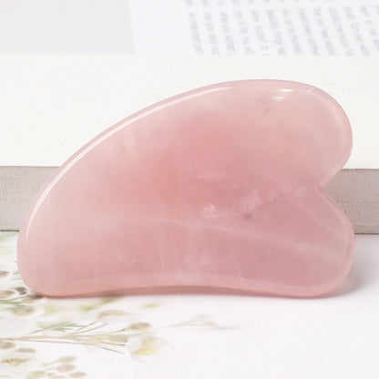 Natural Stone GuaSha Tool Jade Facial Beauty Rose Quartz Scraping Crystal Massager Firm Skin Face Gua Sha SPA