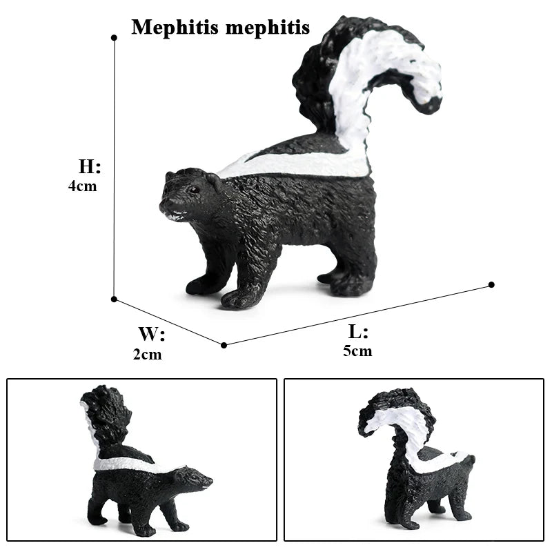 Oenux Forest Wild Animals Badger Brock Tapirus indicus Beaver Anteater Action Figures Model PVC Collection Education Kid Toy