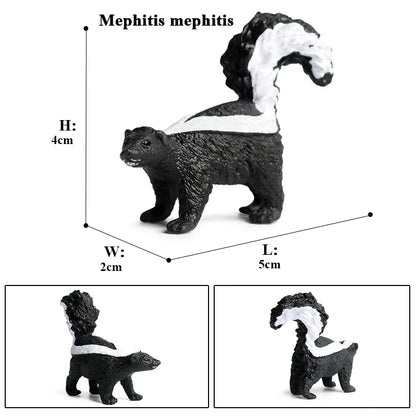 Oenux Forest Wild Animals Badger Brock Tapirus indicus Beaver Anteater Action Figures Model PVC Collection Education Kid Toy