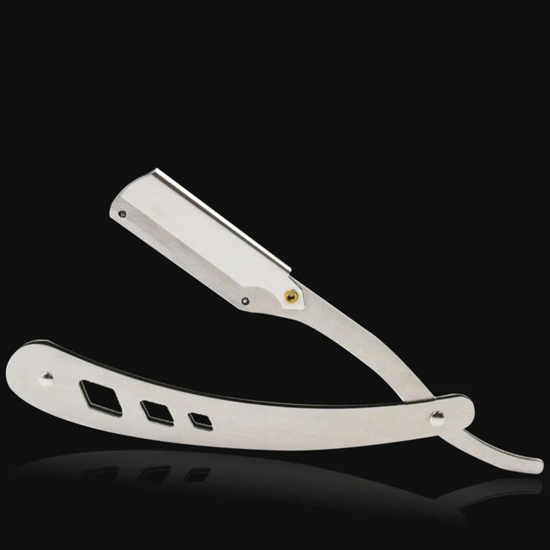 Men Shaving Barber Tools Hair Razor and Blades Antique Black Folding Shaving Knife Unisex Hair Removal (Without Blade)
