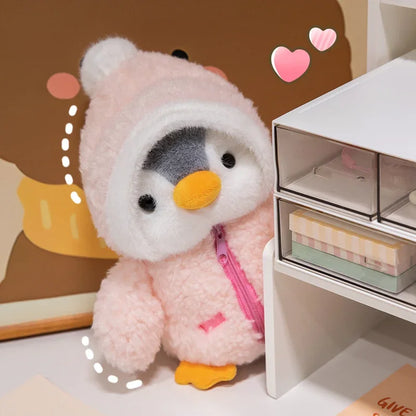 New Cute Penguin Plush Toy Baby Comforting Sleep Doll Fluffy Penguin Wearing Clothes Hats Stuffed Animal Pillow Birthday Gifts