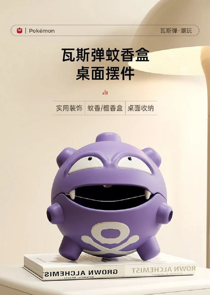 Cartoon Pokemon Weezing Mosquito Coil Tray Anime Indoor Incense Holders Bedroom Figures Desktop Car Decoration Storage Toys Gift