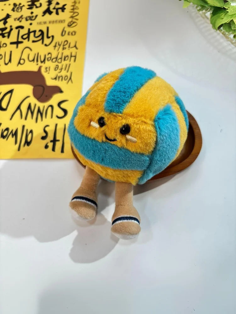 Soft Plush Cartoon Volleyball Toy, Fun Sports-Themed Keychain and Bag Decor