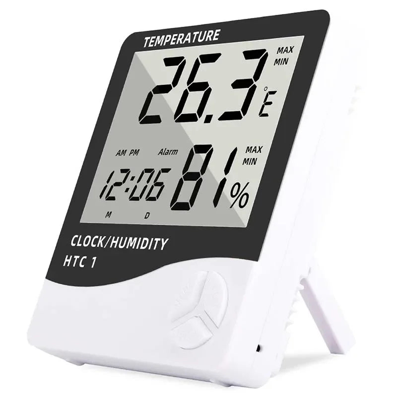 Indoor Temperature Humidimeter Sensor Instrument Electronic Clock LCD Digital Household Electronic Temperature Humidity Meter