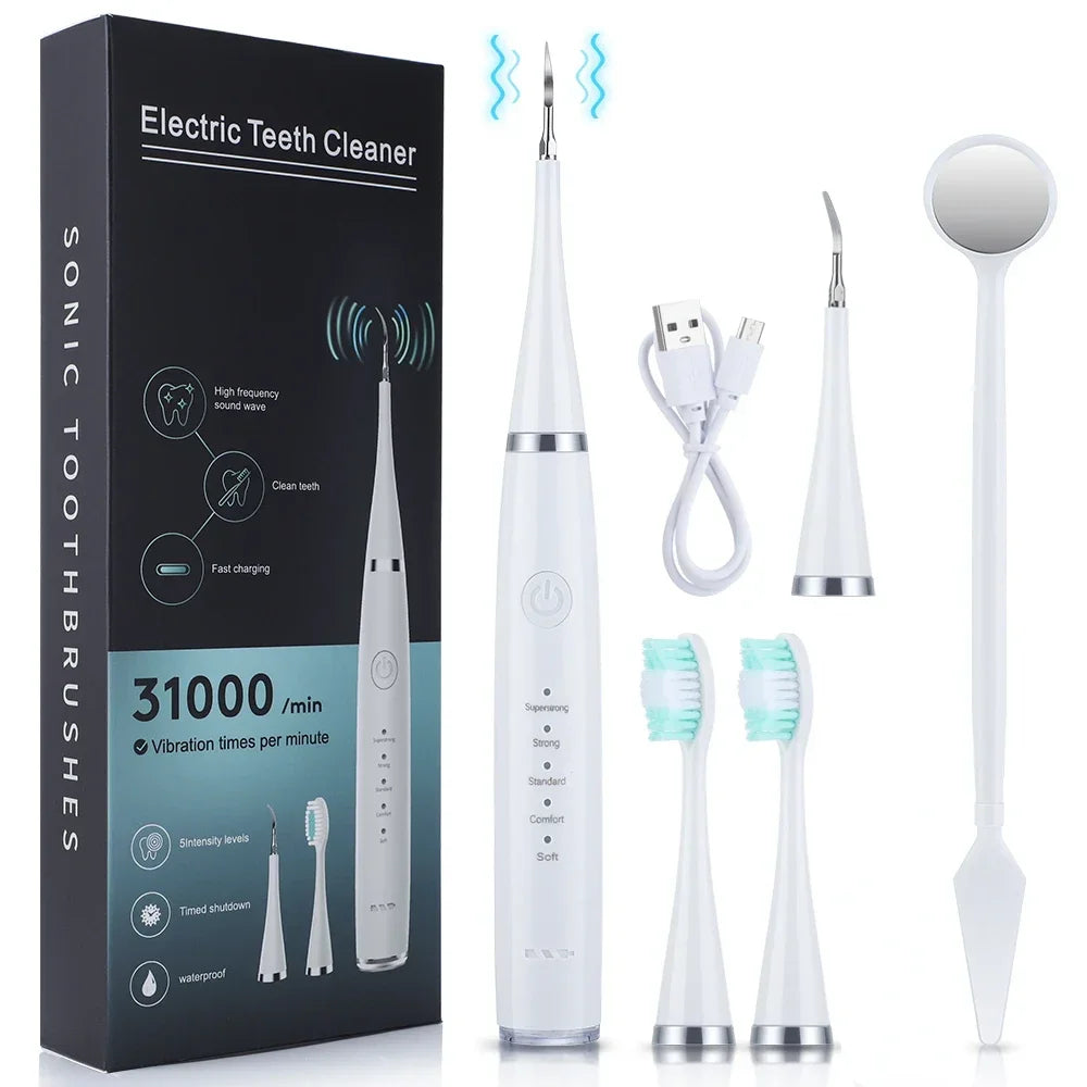 Ultrasonic scaler for teeth cleaning tartar removal plaque removal rechargeable teeth whitening oral care and dental cleaner