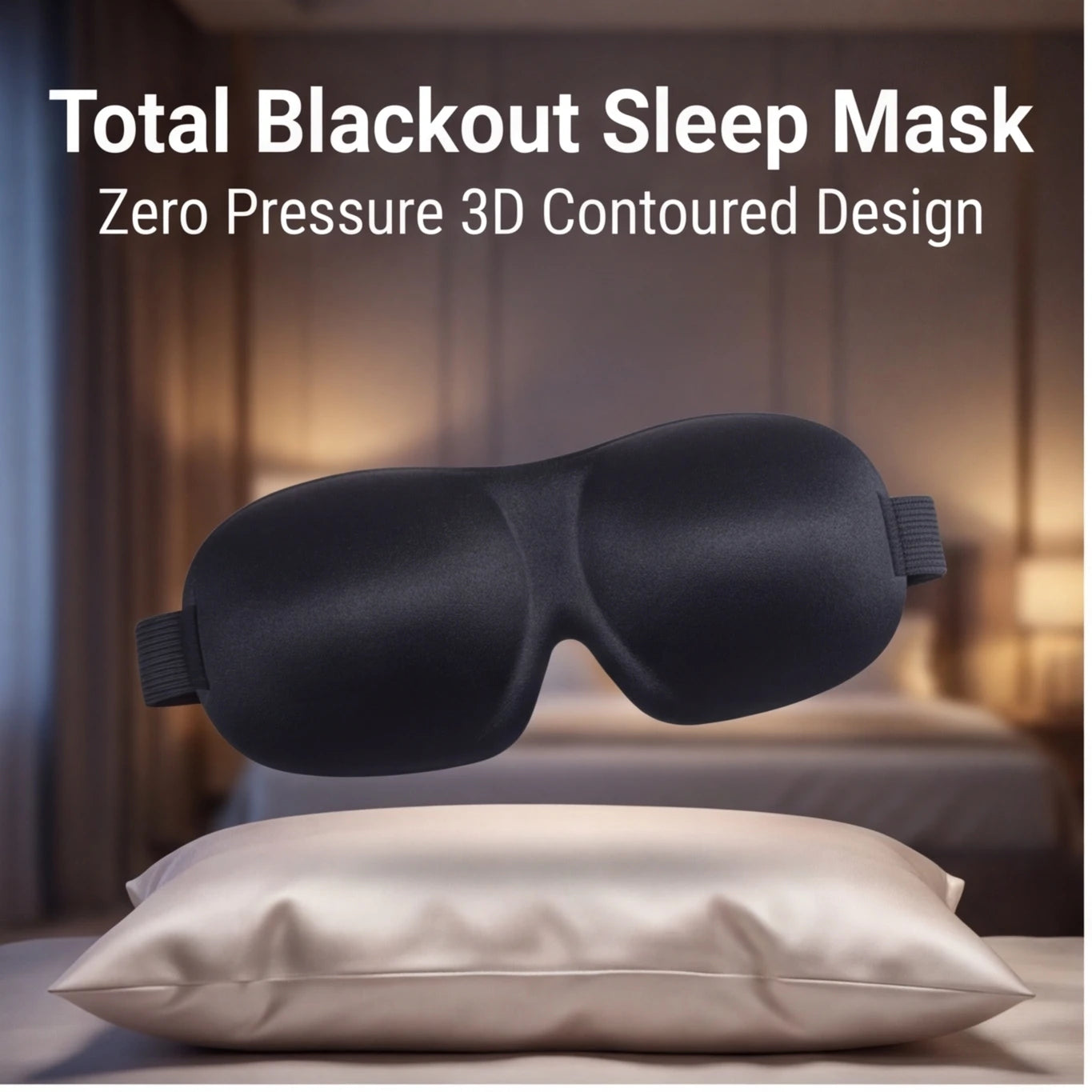 Breathable 3D Adjustable Sleep Mask – Blocks Light, Allows Air Circulation for Eyes, Unisex Comfort Fit