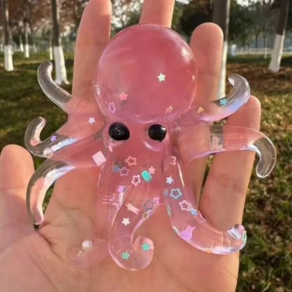 Glitter Octopus Taba Squishy Sugar Stress Ball for Kids Cute Animals Squeeze Fidget Toy Squishy Ocean Sensory Decompression Gift