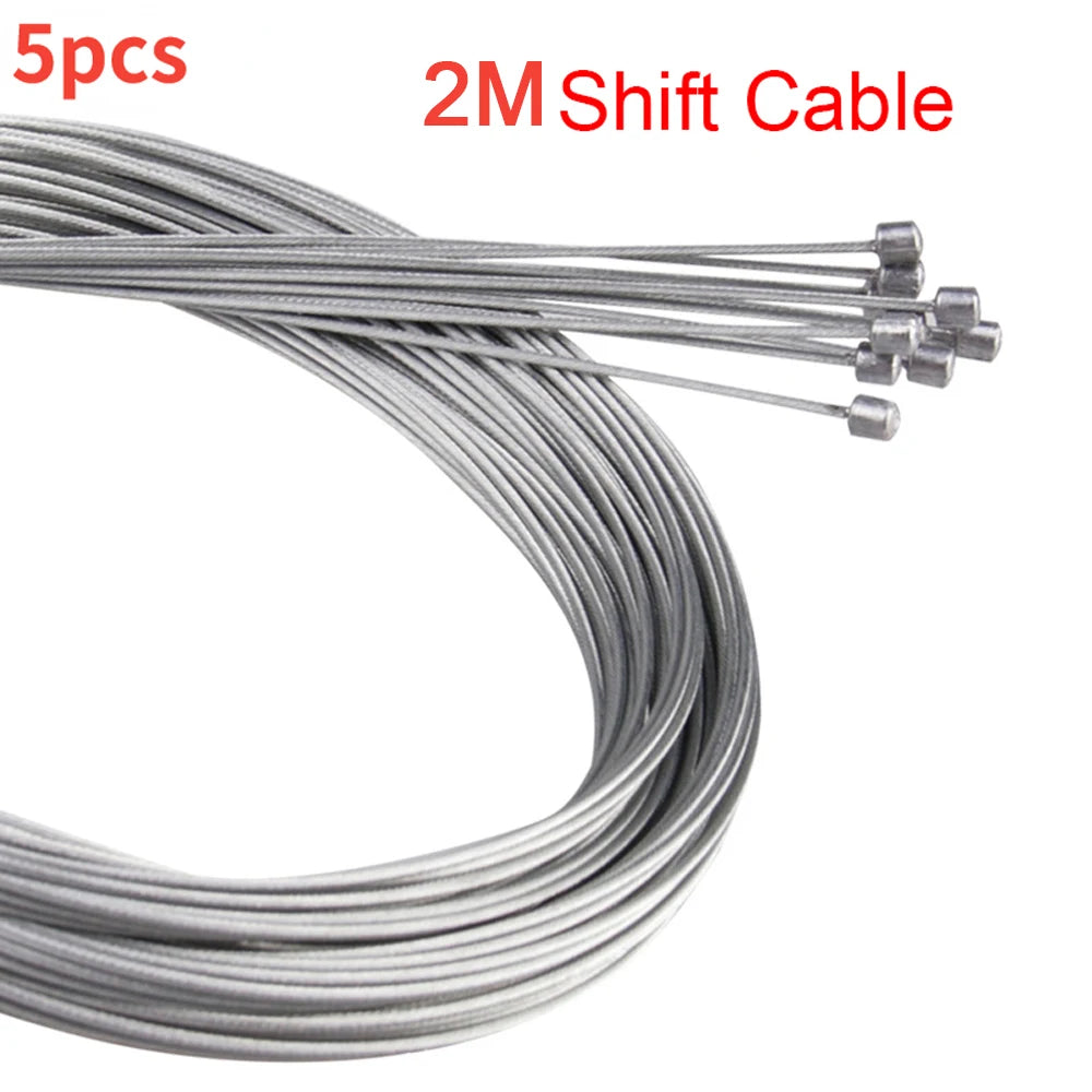 5/10PC 1.7/2M MTB Bicycle Brake Line Bike Stainless Steel Gear Shift Cable Road Bike Speed Line Fixed Gear Inner Cable Line Wire
