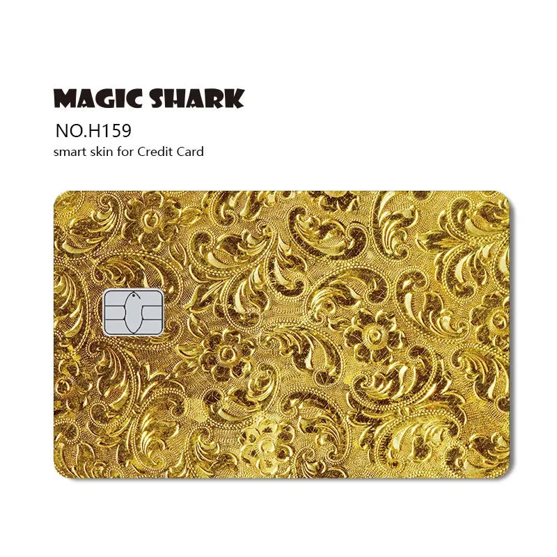 Maigc Shark Gold Dollar Money Cartoon Meme Reflective Sticker Film Cover for Debit Bank Credit Card Small Large Chip