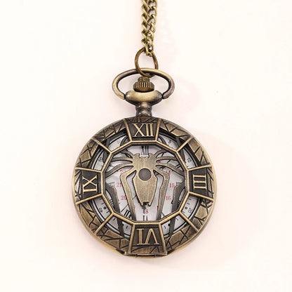 Fashion New Vintage Relief Carved And Hollowed Out Roman  Flip Style Pocket Watch On Chain Pendant Clock Chain Mens Women