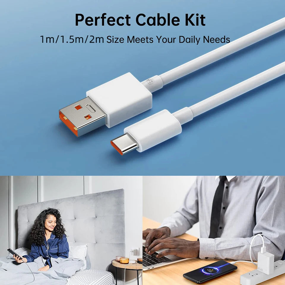 XIAOMI Original Usb Type C Cable 120W 100W 90W 67W 45W Turbo Fast Charger Mi 17 15 14 13 12 T Pro Ultra Poco F8 X8 X7 Redmi Note