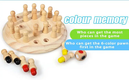 Wooden Memory Match Stick Chess Color Game Board Puzzles Montessori Educational Toy Cognitive Ability Learning Toys For Children