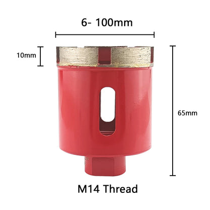 1PC 6-100mm M14 Sintering Core Bit Diamond Hole Saw Marble Granite Brick Tile Ceramic Concrete Crown Drill Bits For Power Tools