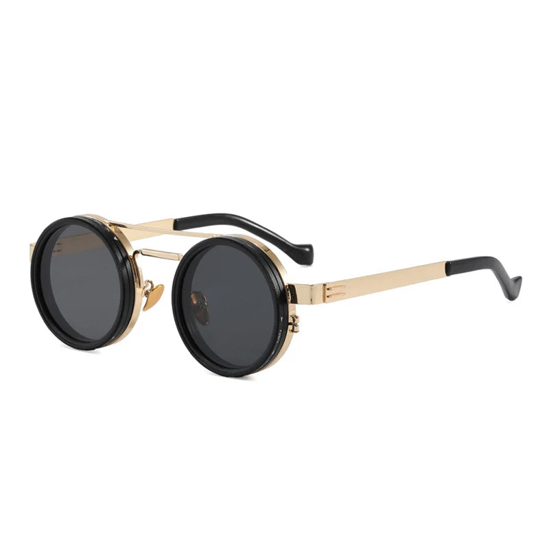 SHAUNA Retro Metal Round Punk ND9-level Adjustable Dimming Sunglasses Women Polarized UV400 Fashion Men Outdoor Sun Glasses