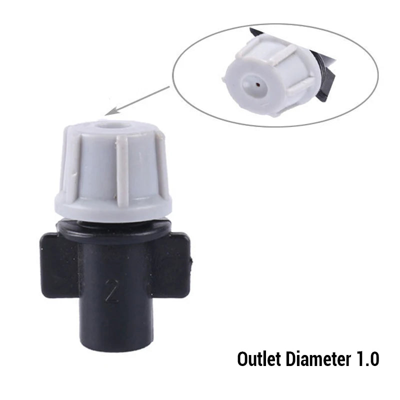 100/10PCS Plastic Watering Irrigation Garden Misting Sprinkler Heads Nozzle W/ Tee Joints for Misting Watering Irrigation System